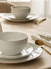 12 Piece White Nova Gold Rim Dinner Set - Image 3 of 4