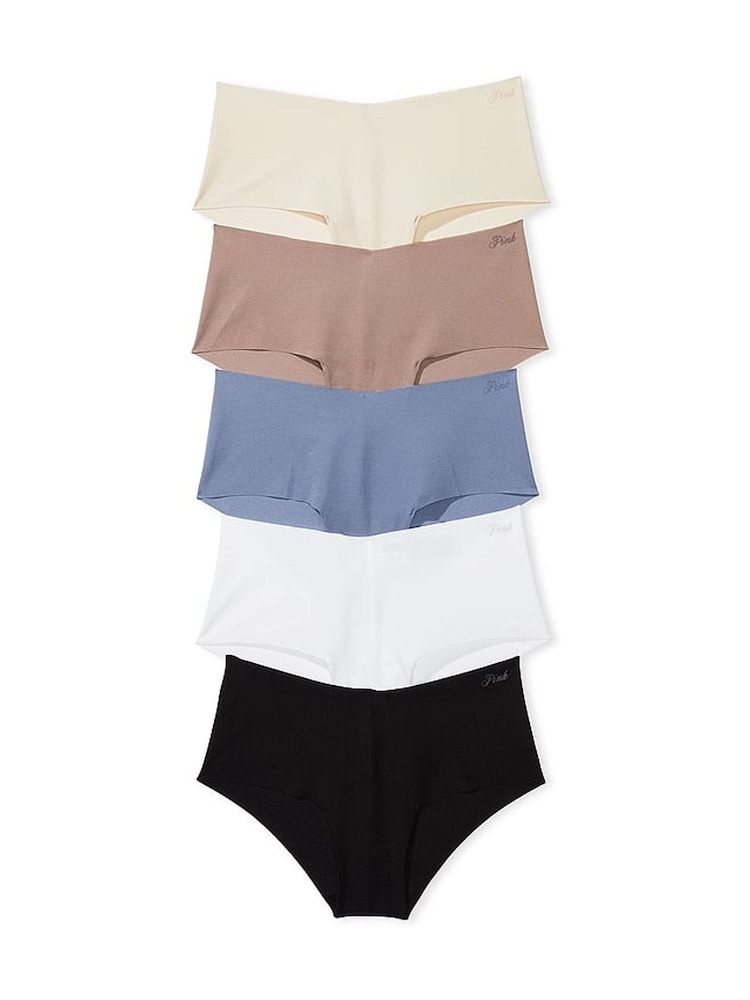 Victoria's Secret PINK Black/Blue/Nude/White Cheeky 5 Pack Knickers - Image 1 of 6