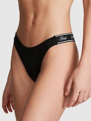 PINK Black/White/Nude/Grey/Navy Blue Thong 5 Pack Knickers - Image 2 of 3