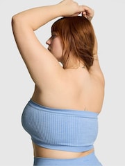 Victoria's Secret PINK Denim Blue Seamless Strapless Low Impact Sports Bralette - Image 2 of 3