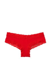 Victoria's Secret PINK Pin Up Red Lace Trim Rib Cheeky Knickers - Image 3 of 3
