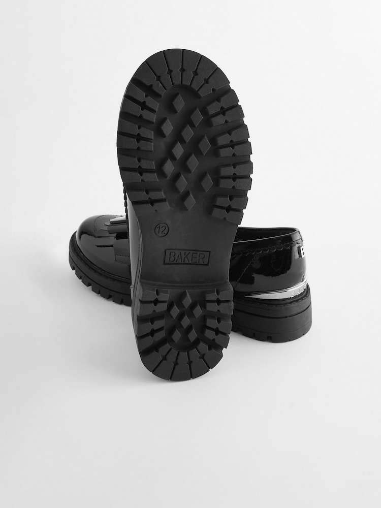 Baker by Ted Baker Girls Black Loafer Shoes with Bow - Image 7 of 9