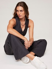 Mint Velvet Black Wool Blend Cargo Trousers - Image 2 of 4