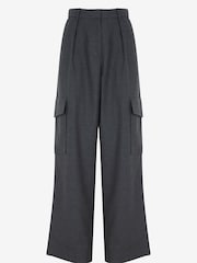 Mint Velvet Black Wool Blend Cargo Trousers - Image 3 of 4