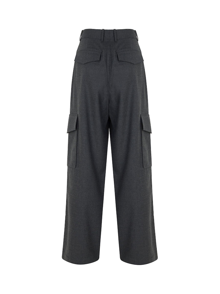 Mint Velvet Black Wool Blend Cargo Trousers - Image 4 of 4