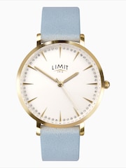 Limit Blue 36mm Round Gold Analogue Watch with Blue Strap - Image 1 of 4
