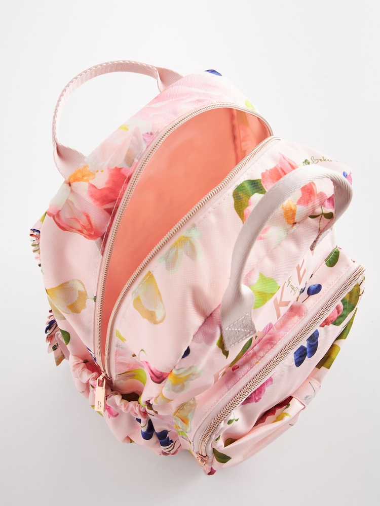 Baker by Ted Baker בצבע ורוד, תיק גב פרחוני בחזרה לבית הספר עם קלמר לילדות - Image 4 of 6