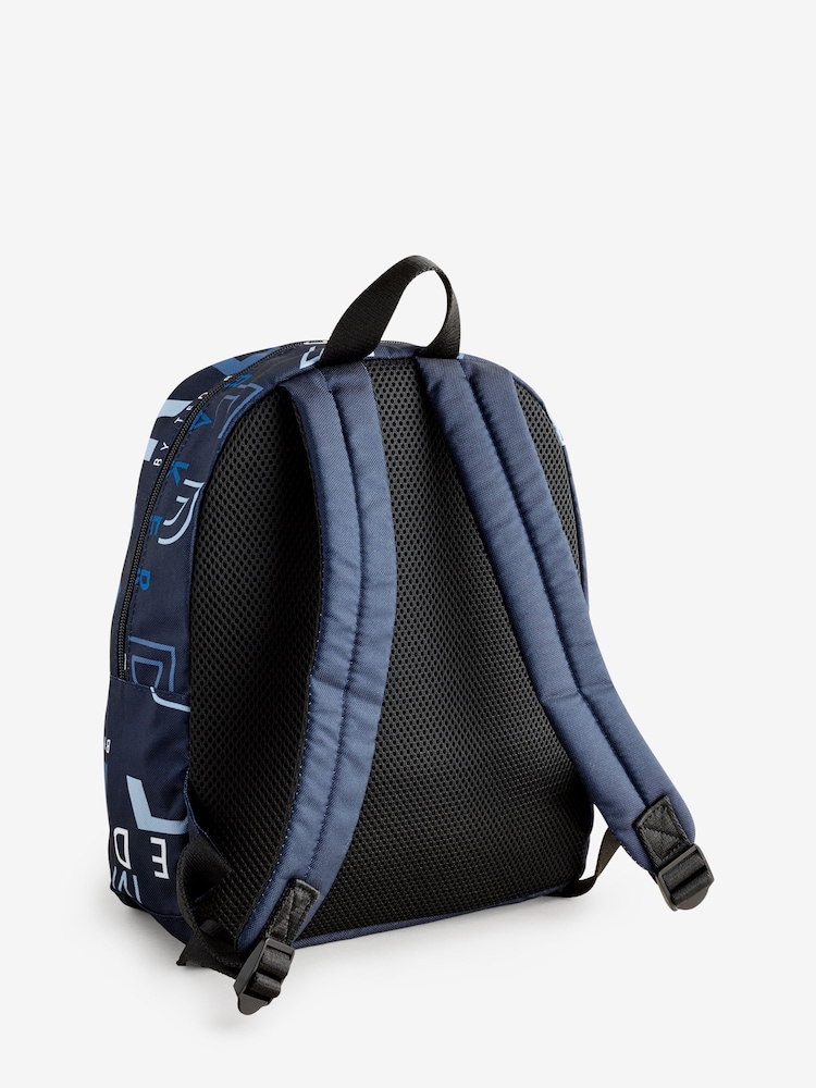 Baker by Ted Baker Boys Back to School Navy Print Backpack with Pencil Case - Image 2 of 6
