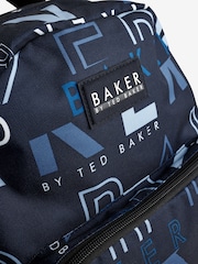 Baker by Ted Baker Boys Back to School Navy Print Backpack with Pencil Case - Image 4 of 6