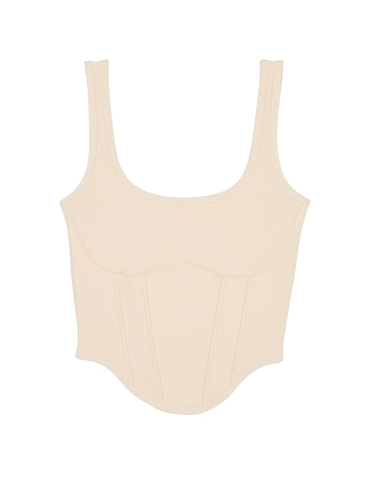 Victoria's Secret PINK Canvas Cream Pique Cinched Top - Image 3 of 3 Victoria's Secret PINK Canvas Cream Pique Cinched Top - Image 3 of 3