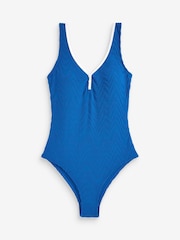 Accessorize Blue Textured Swimsuit - Image 4 of 5