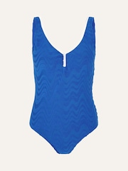 Accessorize Blue Textured Swimsuit - Image 5 of 5