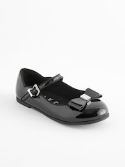 Baker by Ted Baker Girls Black School Patent Mary Jane Shoes with Bow - Image 2 of 6