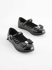 Baker by Ted Baker Girls Black School Patent Mary Jane Shoes with Bow - Image 3 of 6