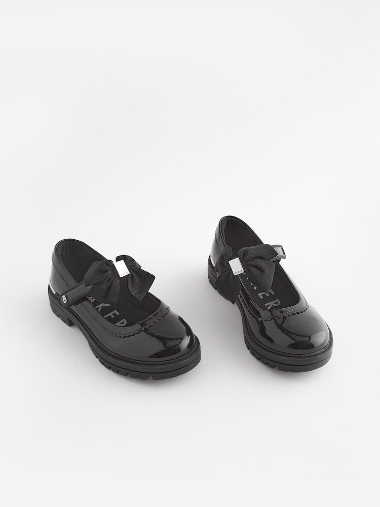 Baker by Ted Baker Girls Black School Chunky Mary Jane Shoes with Bow - Image 1 of 5