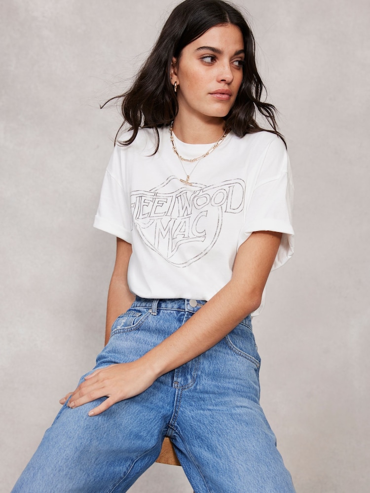 Mint Velvet White Fleetwood Mac T-Shirt - Image 2 of 8 Mint Velvet White Fleetwood Mac T-Shirt - Image 2 of 8