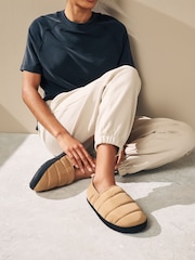 Camel Water Repellent Quilted Shoot Slippers - Image 1 of 8