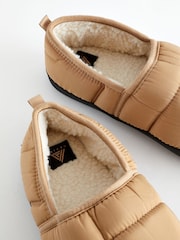 Camel Water Repellent Quilted Shoot Slippers - Image 5 of 8