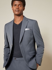 Petrol Blue Slim Fit Motionflex Stretch Suit Jacket - Image 1 of 10