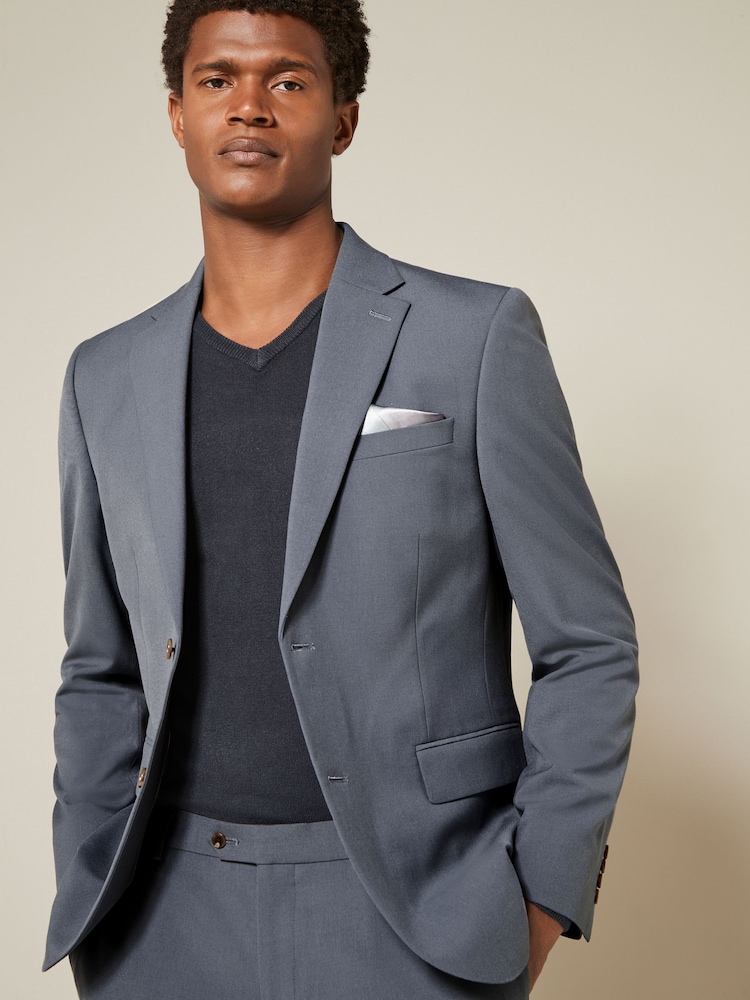 Petrol Blue Slim Fit Motionflex Stretch Suit Jacket - Image 1 of 10