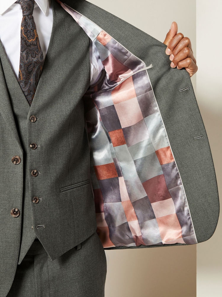 Marl Green Slim Fit Motionflex Stretch Suit Jacket - Image 5 of 5