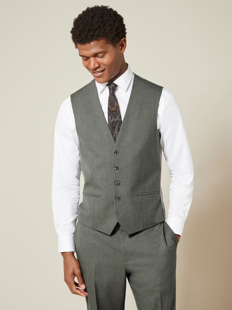 Marl Green Regular Fit Motionflex Stretch Waistcoat - Image 1 of 5