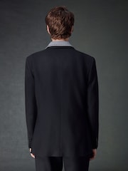 Black Slim Fit Textured Stripe Suit Jacket - Image 3 of 10