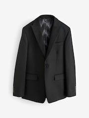Black Slim Fit Textured Stripe Suit Jacket - Image 6 of 10