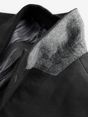 Black Slim Fit Textured Stripe Suit Jacket - Image 8 of 10