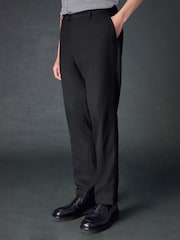 Black Textured Stripe Suit Trousers - Image 4 of 10