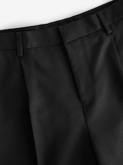 Black Textured Stripe Suit Trousers - Image 8 of 10