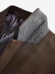 Rdzawy brąz - Double Breasted Twill Relaxed Fit Suit Jacket - Image 9 of 12