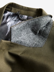zelena - z dvovrstnim/dvorednim zapenjanjem Twill Relaxed Fit moška obleka jakna; suknjič - Slika 9 iz 11