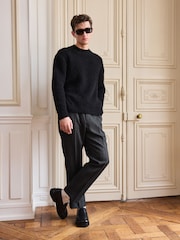 Black Textured Suit Trousers - Image 2 of 9