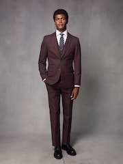 Red Textured Wool Suit: Waistcoat - Image 2 of 9