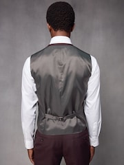 Red Textured Wool Suit: Waistcoat - Image 3 of 9