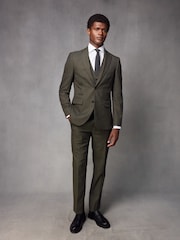 Green Textured Wool Suit: Waistcoat - Image 2 of 9