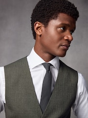 Green Textured Wool Suit: Waistcoat - Image 4 of 9