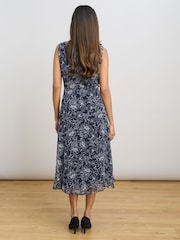 Gina Bacconi Blue Octavia Chiffon Floral Midi Dress - Image 2 of 5