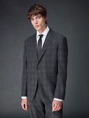 Charcoal Grey Slim Fit Check Suit Jacket - Image 1 of 1