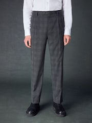 Charcoal Grey Slim Fit Check Suit Trousers - Image 1 of 9