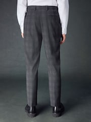 Charcoal Grey Slim Fit Check Suit Trousers - Image 3 of 9