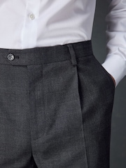 Charcoal Grey Slim Fit Check Suit Trousers - Image 4 of 9