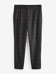 Charcoal Grey Slim Fit Check Suit Trousers - Image 6 of 9