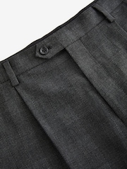 Charcoal Grey Slim Fit Check Suit Trousers - Image 7 of 9
