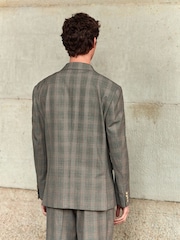 Нейтральный - Relaxed Fit Jacquard Check Suit Jacket - Изображение 4 из 7