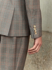 Нейтральный - Relaxed Fit Jacquard Check Suit Jacket - Изображение 7 из 7