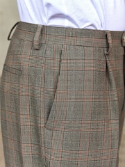 Neutral Relaxed Fit Jacquard Check Suit Trousers - Image 5 of 5