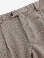 لون محايد - بنطلون بدلة Jacquard مربعات بتلبيس مريح - صورة 7 من 9