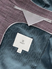 Pink Slim Fit Check Suit Jacket - Image 11 of 11